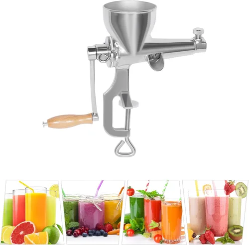 Vista 7 de Exprimidor manual de pasto de trigo, exprimidor manual de hierba de trigo de acero inoxidable, herramienta extractor de jugo para frutas, manzanas
