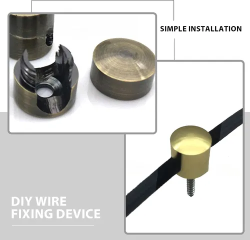 Vista 5 de 6 clips de gestión de cables, soporte de cable de aluminio, soporte de cable para cables de araña de fijación, dorado