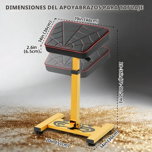 Vista 5 de POARMEEY - Soporte hidráulico XXL para reposabrazos con marco dorado