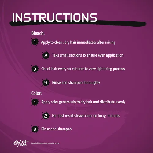 Vista 3 de Splat Berry Blast - Kit de tinte semipermanente para el cabello con blanqueador, 1 aplicación, incluye tinte para el cabello rosa morado, óxido