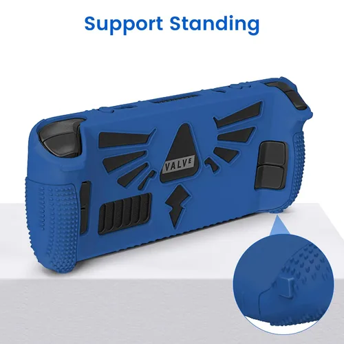 Vista 2 de Case for Valve Steam Deck 2022, Support Standing, Silicone Protector, Protective Cover with 4 Rocker Caps