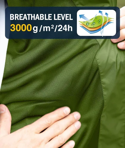Vista 61 de SWISSWELL Chaqueta impermeable para hombre, rompevientos, ligera con capucha para uso diario casual