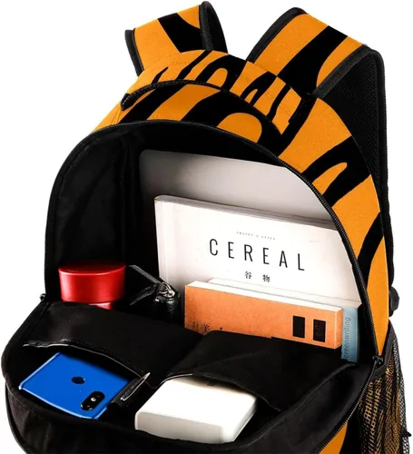 Vista 4 de Mochilas para niñas y niños mochila escolar para niños de 3 a 12 años y adolescentes bolsa de libros para niños diseño de rayas de tigre Mochilas