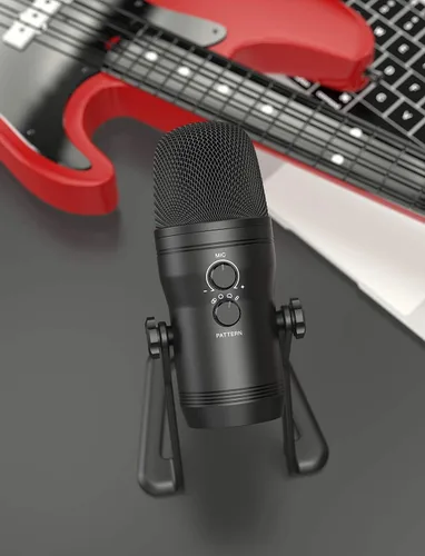 Vista 8 de FIFINE - Micrófono USB de estudio de grabación para computadora Micrófono de podcast para PC, PS4, Mac con botón de silencio y conector