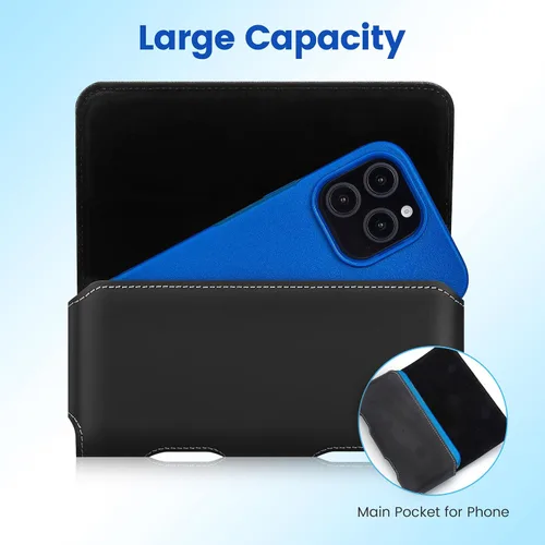 Vista 3 de Gcepls Funda de cuero para teléfono para iPhone SE, iPhone 8, 7, 6s, soporte de cinturón de cuero de vaca premium con clip para cinturón, estuche