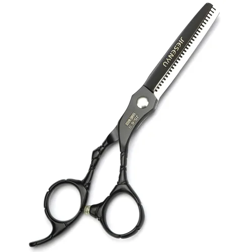 Vista 5 de JIESENYU Juego de tijeras de peluquería profesional y tijeras de peluquería de 6.0 in para salón, peluquería o uso doméstico, ligero y afilado