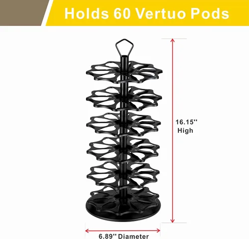 Vista 2 de FlagShip Soporte para cápsulas de café de 6 niveles Vertuo, soporte de almacenamiento para cápsulas Vertuoline (capacidad de 60 cápsulas)