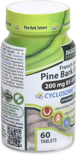 Vista 5 de NATURE'S ESSENTIALS Extracto de corteza de pino 200 mg Soporte circulatorio clínicamente estudiado Entrega liposomal de ciclosoma avanzada Sin