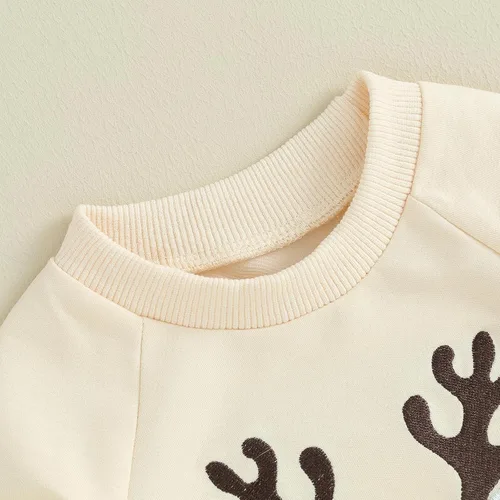 Vista 3 de Conjunto de sudadera de manga larga y pantalones largos para bebé recién nacido, ropa de Navidad