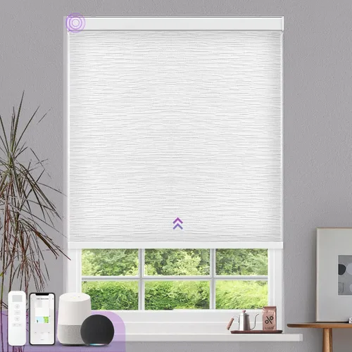Vista 20 de Astomi - Persianas enrollables motorizadas para ventanas, persianas 100 % opacas para oscurecer la habitación, persianas inteligentes sin cordón
