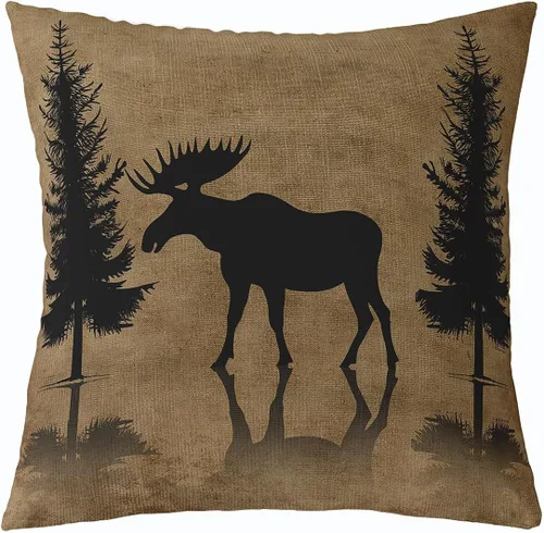 Vista 34 de Erosebridal Funda de almohada rústica de oso de 16 x 16 pulgadas, funda de almohada cuadrada decorativa de cuadrícula de búfalo, funda de almohada