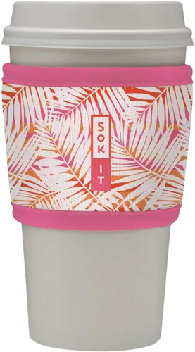 Vista 199 de Sok It HotSok Coffee & Tea - Funda de neopreno con aislamiento reutilizable (floral abstracto)