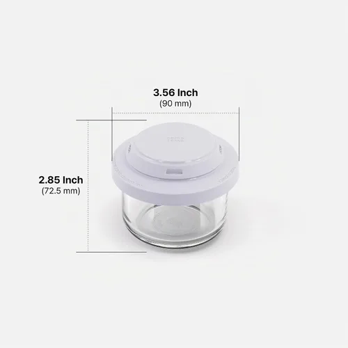 Vista 6 de Comotomo Recipientes de vidrio para almacenamiento de alimentos para bebés, tarros de 4 onzas con tapas de silicona, vasos herméticos