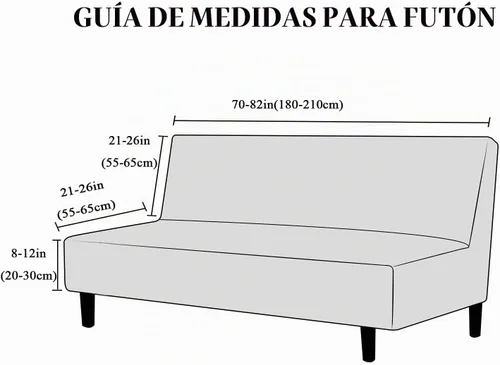 Vista 7 de Funda de futón de felpa gruesa, elástica, sin brazos, funda suave para sofá o cama, funda para futón (camello)
