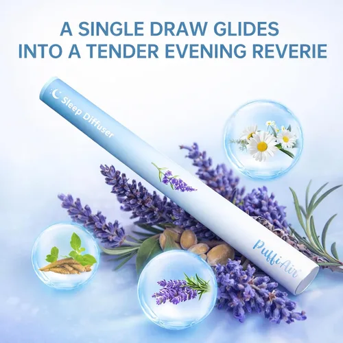 Vista 2 de Pluma de ansiedad herbal, difusor de melatonina con lavanda, manzanilla y ashwagandha para apoyo al sueño y alivio del estrés, 600 usos