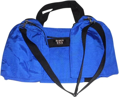 Vista 46 de Bolsa de lona triple grande con apertura en U, bolsillo frontal y dos compartimentos laterales, perfecta bolsa de cabina fabricada en Estados Unidos.