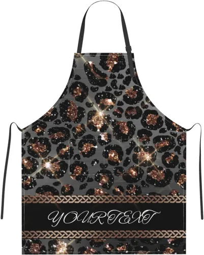 Vista 15 de Delantal personalizado para hombres y mujeres, delantal ajustable unisex con bolsillos, delantales personalizados para cocinero y chef