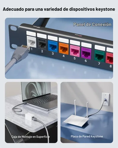 Vista 4 de VCE Acoplador en línea de conector Keystone CAT6 RJ45 con certificación UL, paquete de 5, extensor de cable Ethernet hembra a hembra, color blanco