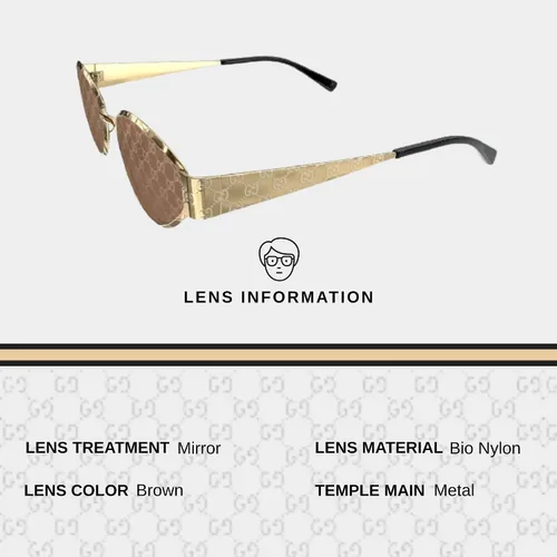 Vista 4 de Gucci GG1853S Monogram Lasered GG Pattern With Guccissima Lens Almond Shape Sunglasses with Luxury Eyewear Kit