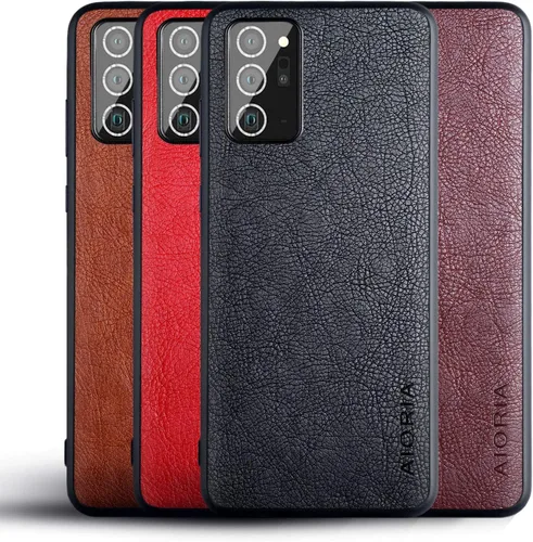 Vista 3 de AIORIA Para Samsung Galaxy Note 20 Case, 6.7 pulgadas Premium PU Leather Cover Retro Business Design Funda protectora completa para Samsung Note 20