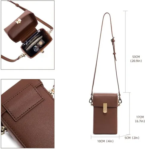 Vista 2 de POPSEWING Leather Phone Bag DIY Kit, Small Crossbody Cell Phone Purse for Women, Cellphone Wallet Bag with Sewing Kit for Girlfriend Personalized