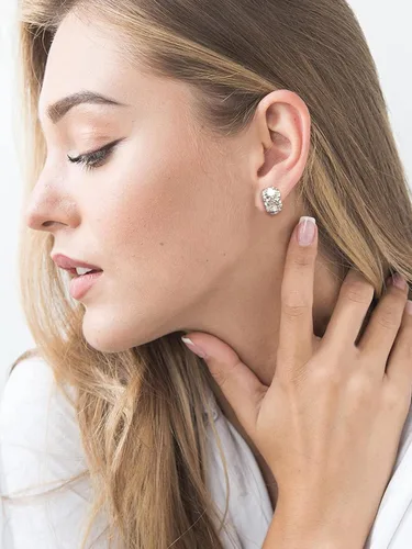 Vista 6 de Aretes de diamantes de imitación para mujer, aretes de gota de cristal vintage, aretes de novia para boda, graduación, joyería, Metal, otro