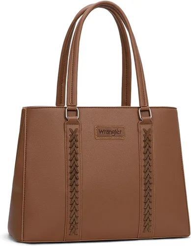 Vista 11 de Bolso de Mano de Doble Compartimento Wrangler para Mujer con Costura a Mano Negro