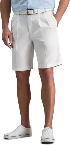 Vista 12 de Haggar Men's Cool 18 Pro Straight Fit Pleated Front 4-Way Stretch Expandable Waist Golf Performance Short Negro