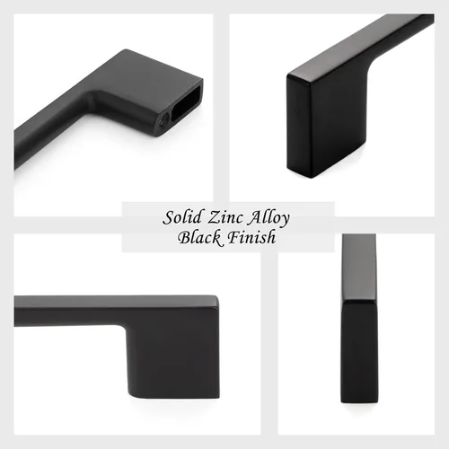 Vista 3 de Paquete de 10 tiradores para gabinete de 3-3/4 pulgadas (96mm) de color negro mate, manijas de gabinete negro para cocina, accesorios de cocina