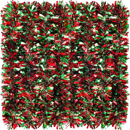 Vista 8 de Guirnalda de Oropel de Navidad de 26.2 pies Negra de Halloween Guirnalda Metálica para Árbol Decoraciones Colgantes de Oropel con Brillantina