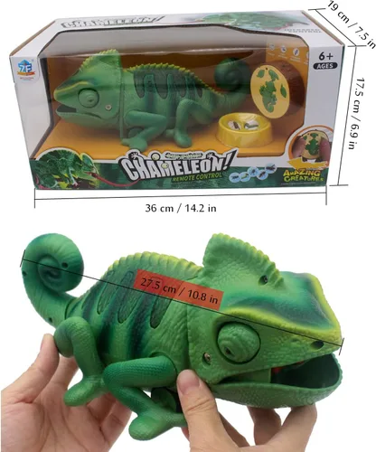 Vista 6 de Tipmant Camaleón RC Juguete de animal a control remoto realista lagarto eléctrico electrónico mascotas coche niños regalos de cumpleaños (verde)