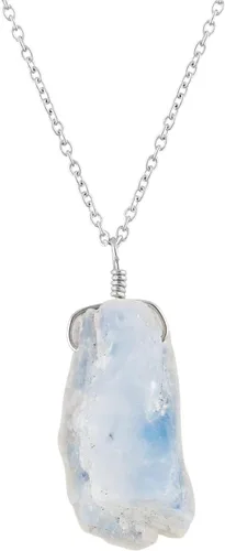 Vista 15 de Collar con colgante de piedras preciosas, piedra de energía áspera, cristales curativos de chakras, plata esterlina 925, chapado en rodio, piedra