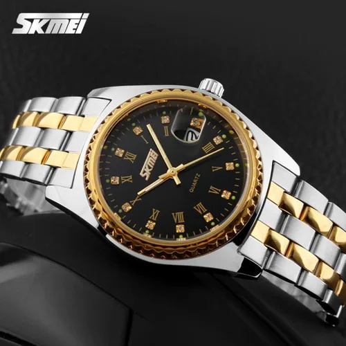 Vista 3 de SKMEI Watches for Couples Men and Women His and Hers Pair Watch Set Husband Wife Valentines Matching Wedding Gifts Classic Stainless Luxry Business