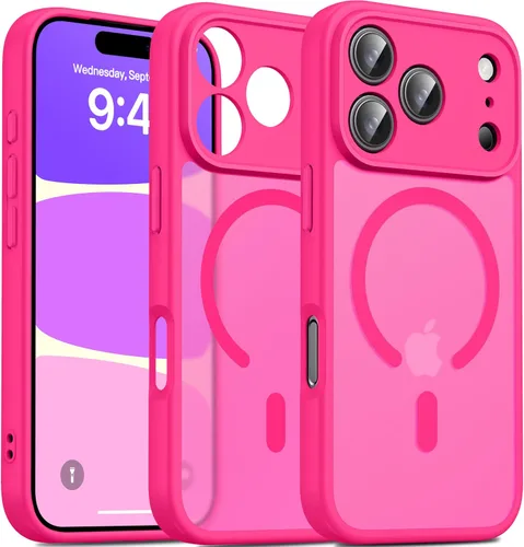 Vista 74 de Oterkin Funda magnética para Samsung Galaxy A17 mate, funda de teléfono A17 compatible con MagSafe esmerilada, translúcida, a prueba de golpes Negro