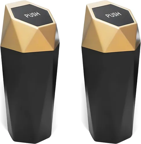 Vista 16 de Cubo de basura para automóvil con tapa, mini cubo de basura portátil para automóvil, pequeño diseño de diamante a prueba de fugas, contenedores