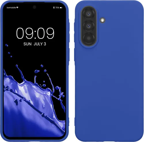 Vista 97 de kwmobile Funda compatible con Samsung Galaxy A12 - Funda protectora de silicona TPU suave y delgada - Azul Báltico