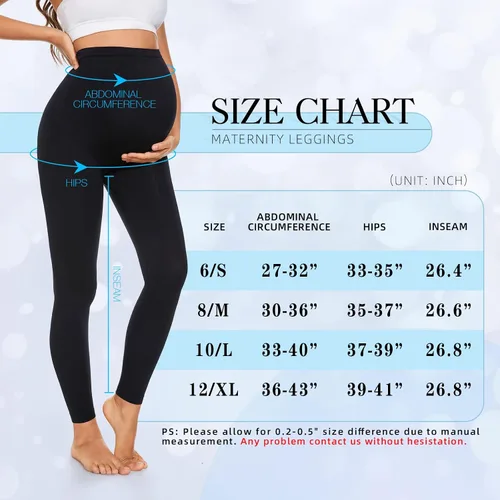 Vista 6 de Purplepig Leggings de maternidad sobre el vientre, no se transparentan, levantamiento de glúteos, suaves, pantalones de entrenamiento para embarazo