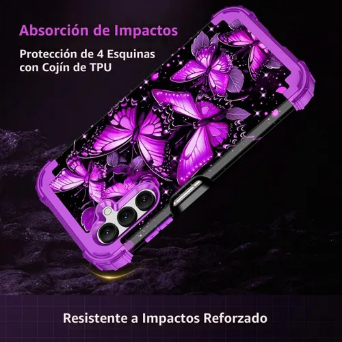 Vista 5 de Rancase Compatible con Galaxy A16 5G Funda, Protección Resistente a los Golpes de Tres Capas de Servicio Pesado Parachoques de Plástico Duro + Funda