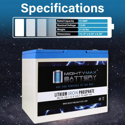 Vista 3 de Batería de repuesto de litio de 12V 75AH compatible con American Bass Stealth 750-3