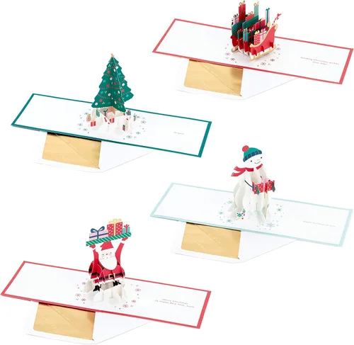 Vista 5 de Hallmark Signature Paper Wonder - Surtido de tarjetas navideñas emergentes (4 tarjetas navideñas con sobres)