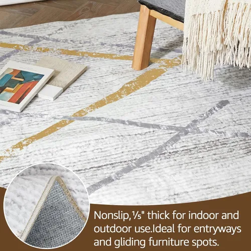 Vista 185 de jinchan Alfombra marroquí de pasillo 2x6 - Alfombra de pasillo lavable a máquina para cocina, alfombra moderna geométrica suave de pelo bajo