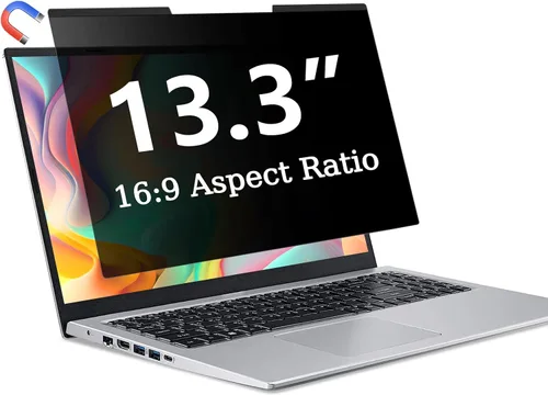 Vista 7 de Pantalla magnética de privacidad para laptop 11.6 pulgadas 16:9, filtro de Negro