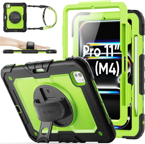 Vista 25 de SEYMAC stock Funda protectora para iPad Air de 11 pulgadas M3 2025/M2 2024 (Air 7ª/6ª generación), funda resistente con protector de pantalla