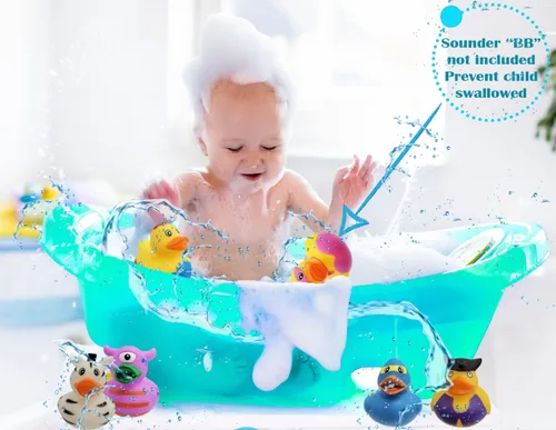 Vista 4 de Surtido de patos de goma para niños, regalos de cumpleaños de baño, baby showers, incentivos para el aula, playa de verano y actividad