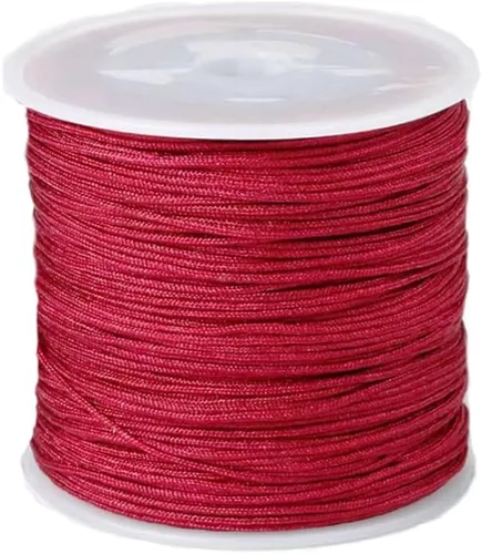 Vista 19 de Cordón de nailon de 0.020 in, hilo de ajuste para nudos chinos, collares, joyería, macramé, cuentas, pulseras de 150 yardas (negro)