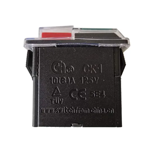Vista 3 de CK-1 Interruptores electromagnéticos On-Off Interruptor de botón impermeable para taladro de banco y máquina de muela abrasiva 10 (8) A CA 125V