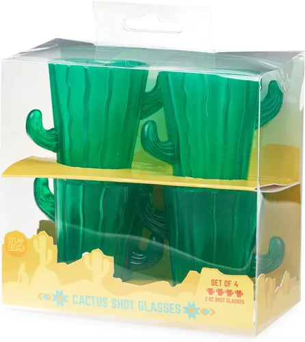 Vista 8 de TrueZoo - Vasos de chupito de cactus para whisky, vodka, tequila, bourbon, despedida de soltero y despedida de soltera, utensilios de bar