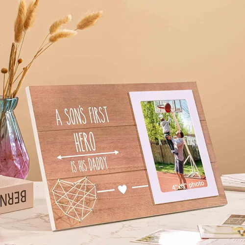 Vista 5 de NZY Regalo del Día del Padre para Papá, Regalo para el Padre de parte del Hijo, El Primer Héroe de un Hijo es su Papá, Regalos de Apreciación