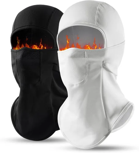 Vista 20 de Ski Mask Balalclava Windproof Face Mask Warm Fleece Neck Cover for Cold Weather Helmet Hood for Men & Women A01-negro