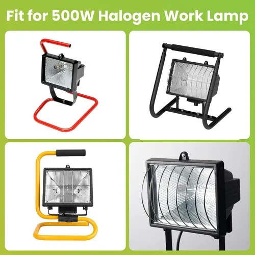 Vista 3 de Lustaled Bombillas halógenas de 500 W, R7s, bombilla LED de 4.646 in, 4.7 pulgadas, bombillas halógenas T3, 2800 K, blanco cálido, tipo J, doble